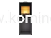 Piec kominkowy stalowo-żeliwny KAWMET HARITA S15v L-BOX Decor ECO, piec wolnostojący ze schowkiem na drewno