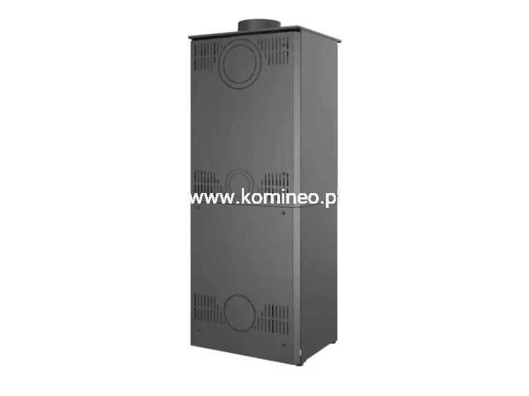 Piec kominkowy stalowo-żeliwny KAWMET HARITA S15v L-BOX Decor ECO, piec wolnostojący ze schowkiem na drewno