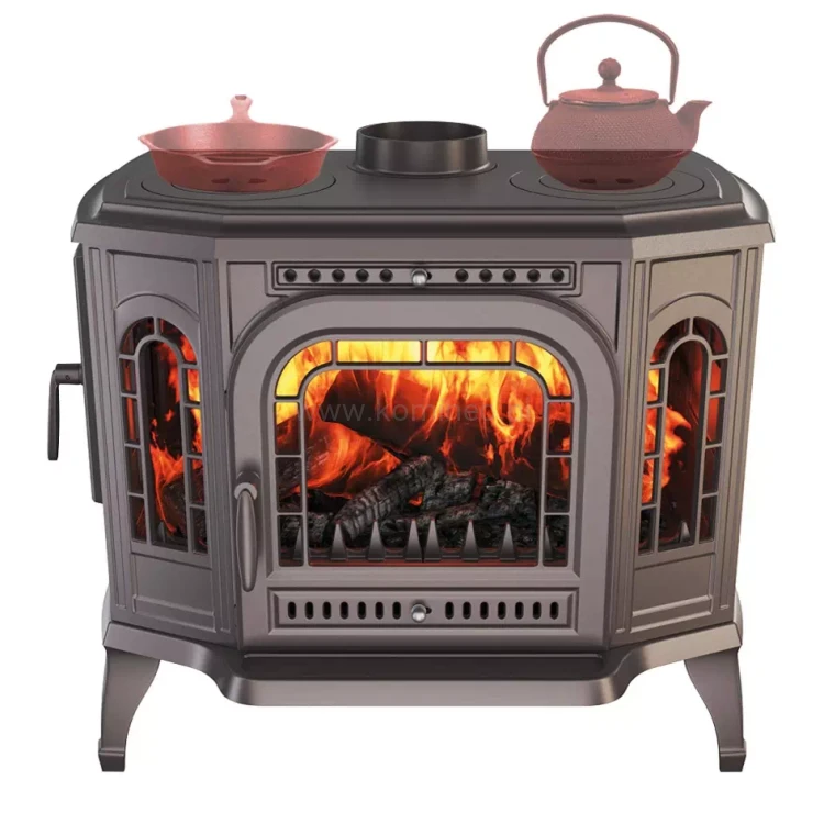 Piec kominkowy żeliwny z płytą grzewczą KAWMET P7 CookTop LB ECO