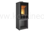 Piec kominkowy stalowo-żeliwny KAWMET VENUS S16 S-BOX Decor ECO, piec wolnostojący ze schowkiem na drewno