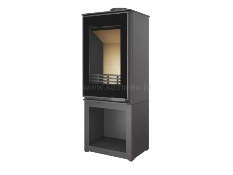 Piec kominkowy stalowo-żeliwny KAWMET VENUS S16 S-BOX Decor ECO, piec wolnostojący ze schowkiem na drewno