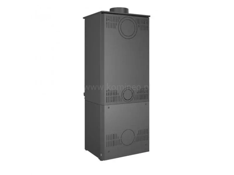 Piec kominkowy stalowo-żeliwny KAWMET VENUS S16 S-BOX Decor ECO, piec wolnostojący ze schowkiem na drewno