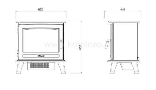 DIMPLEX BELGRAVIA Kominek elektryczny wolnostojący - schemat