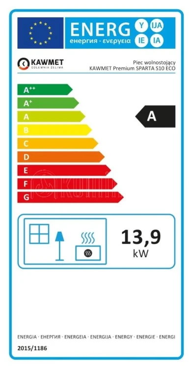 Etykieta energetyczna KAWMET Premium SPARTA S10 ECO