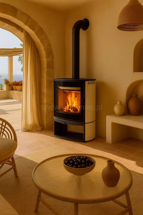 HAJDUK ELIPSE F2 Piec kominkowy stalowy - aranżacja