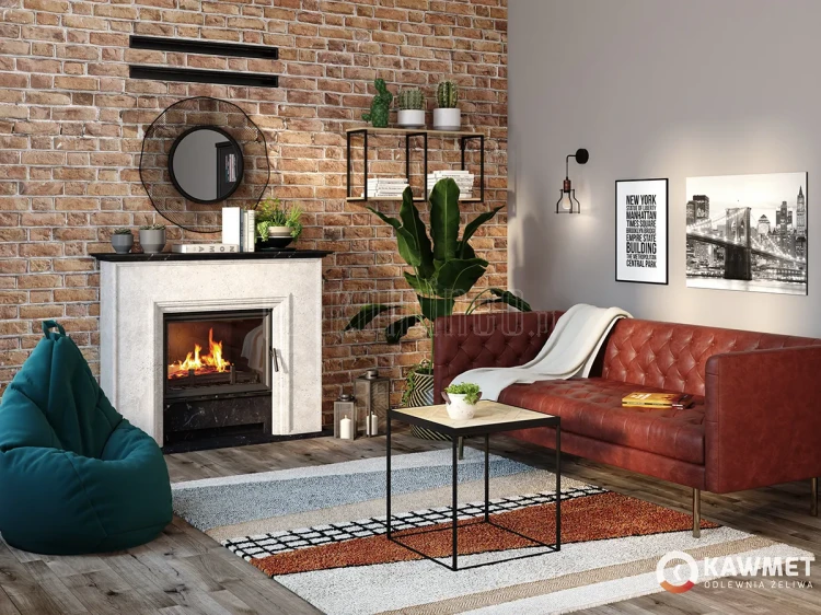 KAWMET W17 (16,1 kW) ECO Wkład kominkowy żeliwny - aranżacja