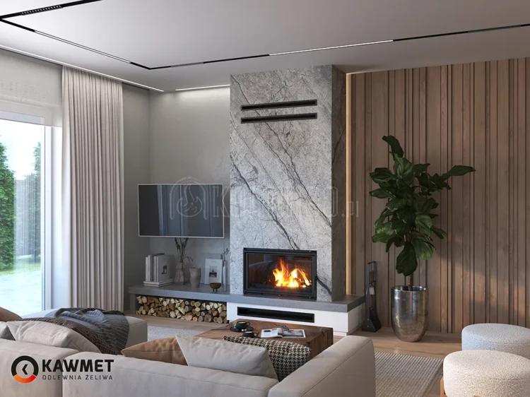 KAWMET W15 (16,3 kW) ECO Wkład kominkowy żeliwny - aranżacja