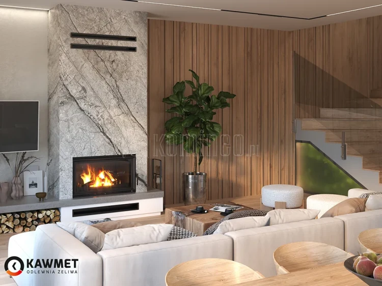 KAWMET W15 (16,3 kW) ECO Wkład kominkowy żeliwny - aranżacja