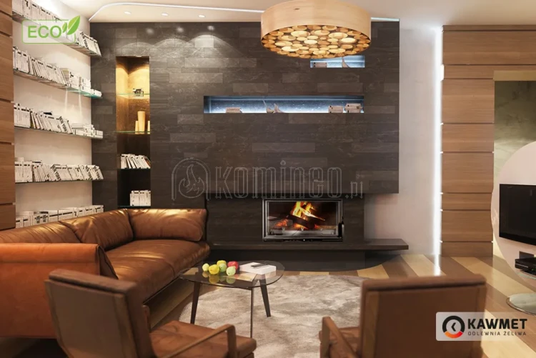 KAWMET W15 (16,3 kW) ECO Wkład kominkowy żeliwny - aranżacja