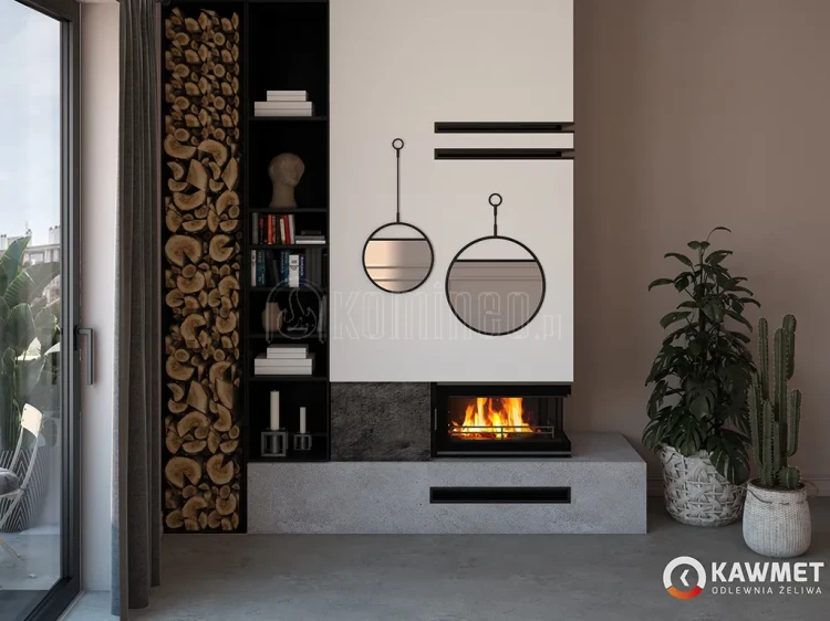 KAWMET W16 PB (13,5 kW) ECO Wkład kominkowy żeliwny - aranżacja