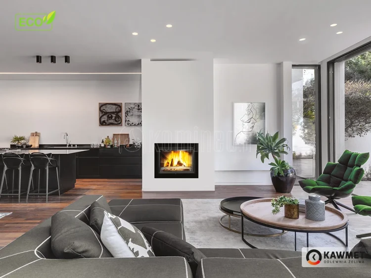 KAWMET W17 (12,3 kW) ECO Wkład kominkowy żeliwny - aranżacja