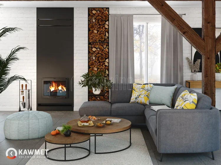 KAWMET W17 Panorama (16,1 kW) ECO Wkład kominkowy żeliwny - aranżacja