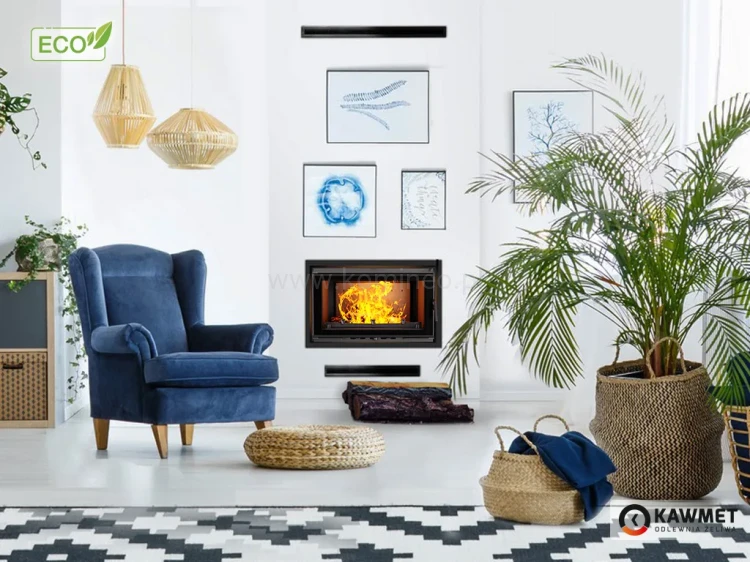 KAWMET W16 BLACK (9,4 kW) ECO Wkład kominkowy żeliwny - aranżacja