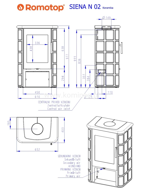 Schemat pieca ROMOTOP SIENA N 02