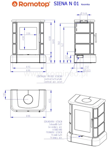 Schemat pieca ROMOTOP SIENA N 01
