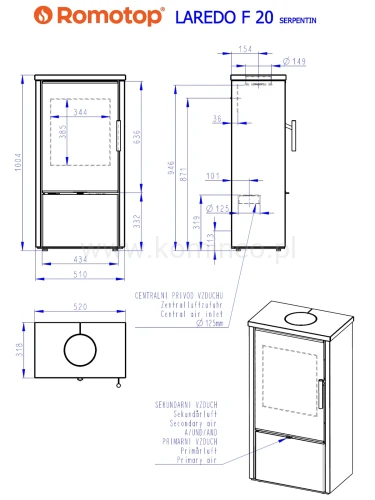 Schemat ROMOTOP LAREDO F 20 kamień