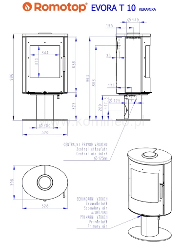 Schemat ROMOTOP EVORA T 10 ceramika