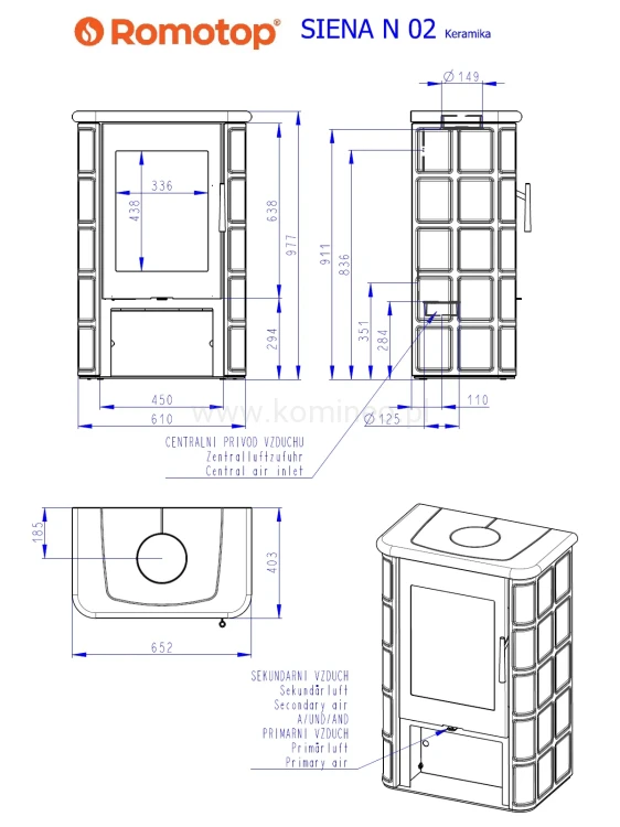 Schemat pieca ROMOTOP SIENA N 02