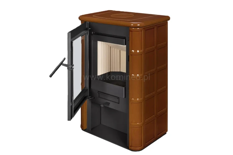 Piec kominkowy kaflowy ROMOTOP SIENA N 02 brązowy