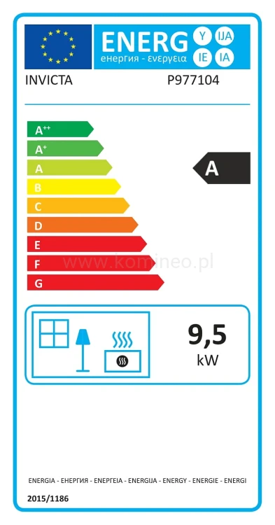 Etykieta Energetyczna wkład kominkowy INVICTA 9771-04 PHILOS 700
