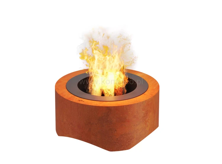 Palenisko ogrodowe INGARDEN CORTEN ROUND 700 ze stali corten, okrągłe z pokrywą