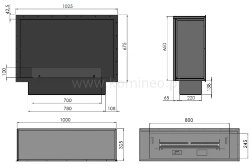 Schemat biokominka automatycznego INFIRE INSIDE ETRONIC BASIC 1000