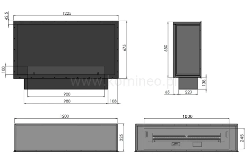 Schemat biokominka automatycznego INFIRE INSIDE ETRONIC BASIC 1200