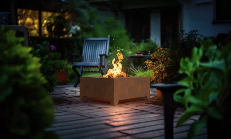 Palenisko ogrodowe INGARDEN CORTEN SQUARE 700 aranżacja