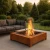 Palenisko ogrodowe INGARDEN CORTEN SQUARE 1000 ze stali corten ustawione na tasie