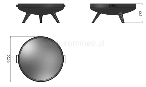 Palenisko ogrodowe INGARDEN MISA 700 BOWL schemat