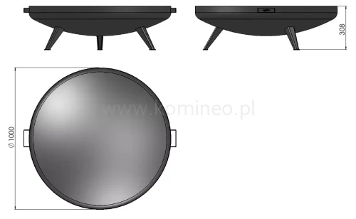 Palenisko ogrodowe INGARDEN MISA 1000 BOWL schemat