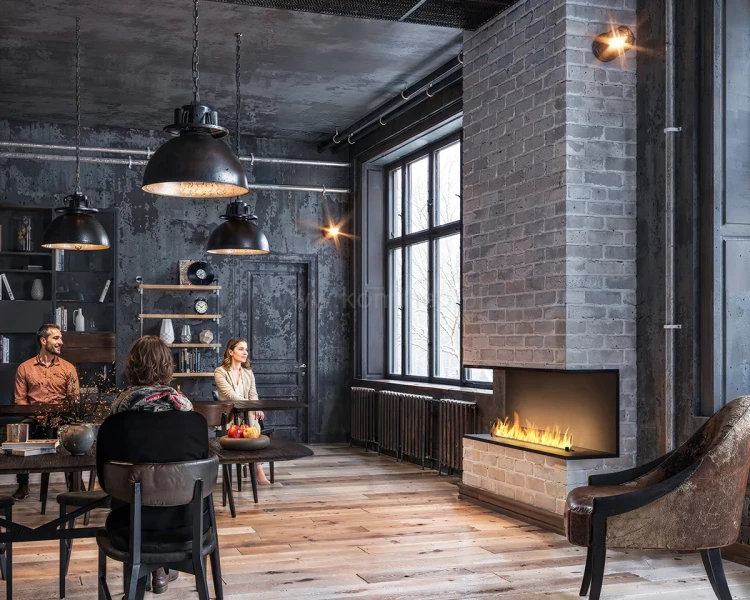 INFIRE ETRONIC C 1500 - trójstronny biokominek automatyczny do zabudowy aranżacja