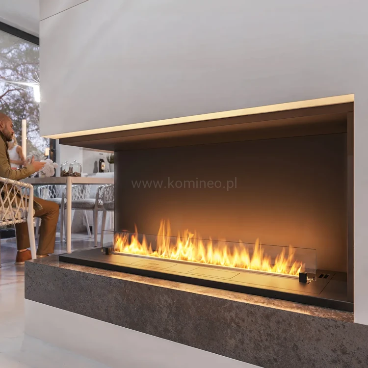 INFIRE ETRONIC L 1200 - biokominek automatyczny do zabudowy narożny