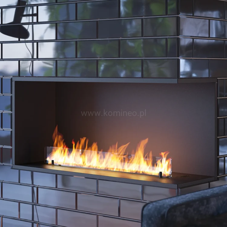 INFIRE ETRONIC R 1200 - biokominek automatyczny do zabudowy narożny prawy