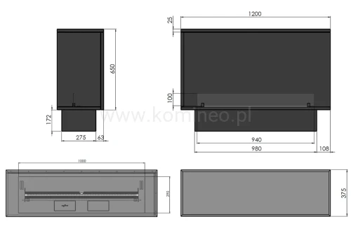 Schemat biokominka automatycznego INFIRE ETRONIC R 1200
