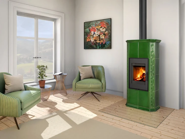 ROMOTOP GREMIO 04 piec kominkowy kaflowy - aranżacja