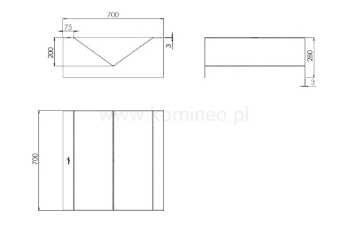 INFIRE INGARDEN FIRESQUARE – palenisko ogrodowe schemat