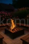 INFIRE INGARDEN FIRESQUARE – palenisko ogrodowe w ogrodzie o zmroku