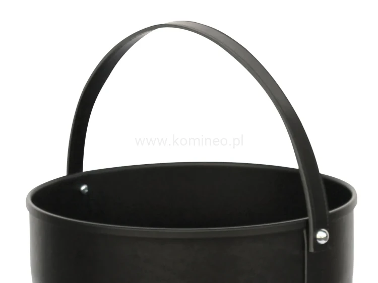 ArtFuego KO-7001 Kosz na drewno, walec na kółkach, ekoskóra czarna