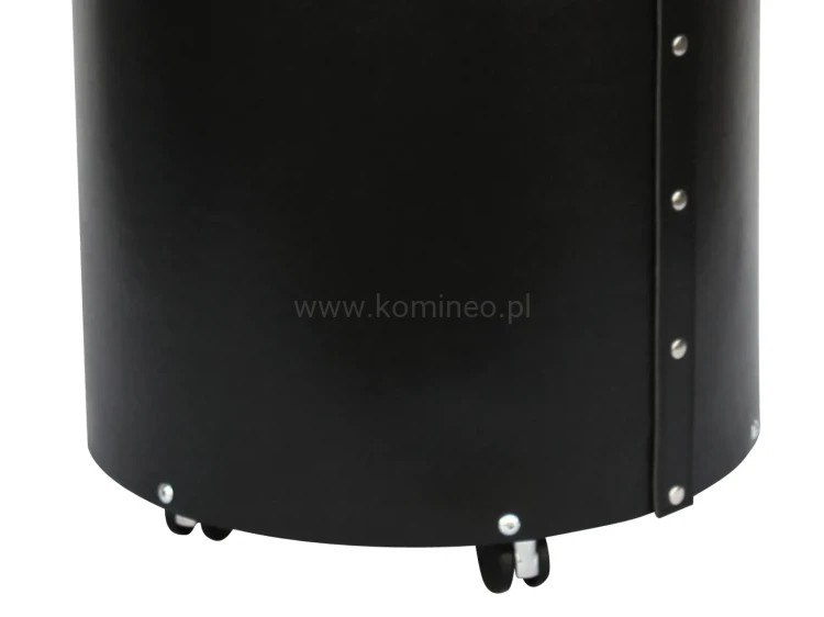 ArtFuego KO-7001 Kosz na drewno, walec na kółkach, ekoskóra czarna