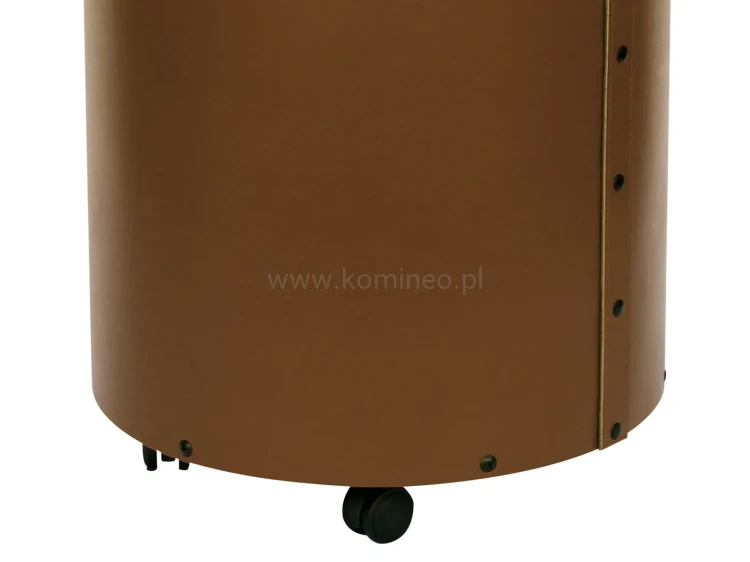 ArtFuego KO-7000 Kosz na drewno, walec na kółkach, ekoskóra brązowa