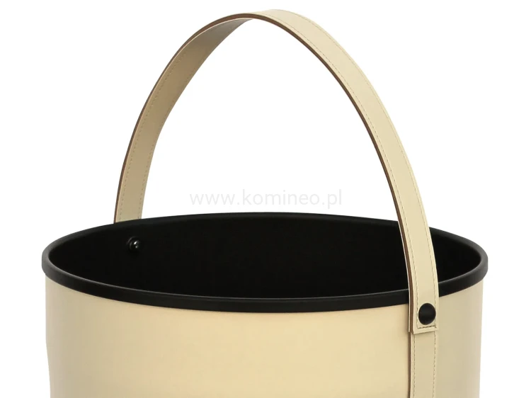 ArtFuego KO-7002 Kosz na drewno, walec na kółkach, ekoskóra kremowa