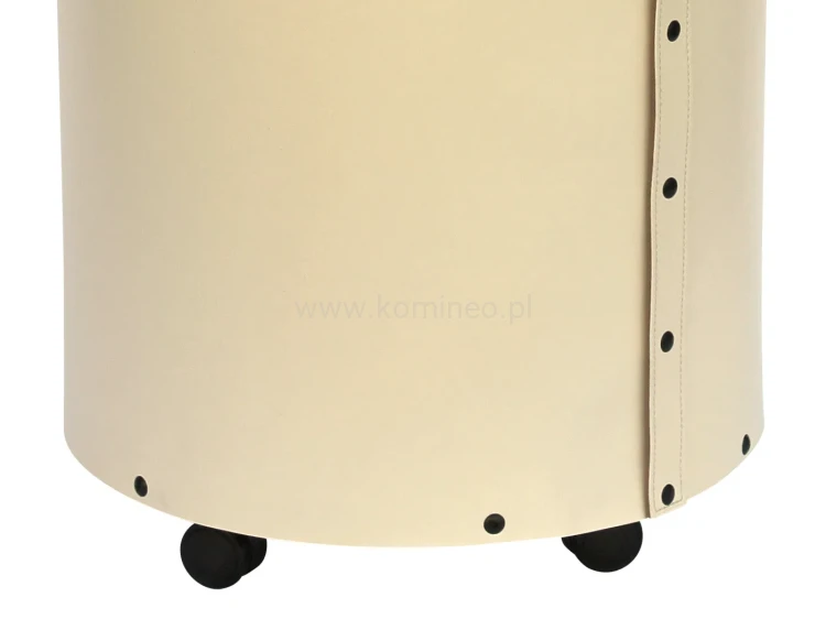 ArtFuego KO-7002 Kosz na drewno, walec na kółkach, ekoskóra kremowa