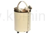 ArtFuego KO-7002 Kosz na drewno, walec na kółkach, ekoskóra kremowa