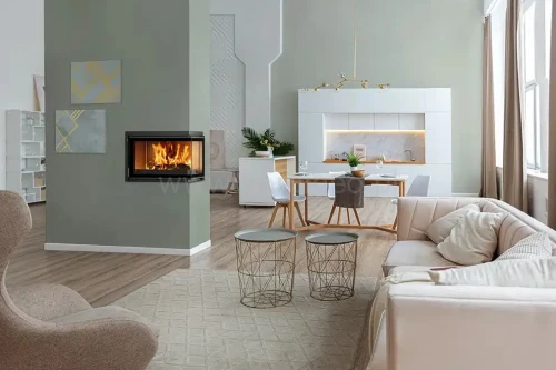 Wkład kominkowy  żeliwny INVICTA 6273-72 szyba prawa - aranżacja