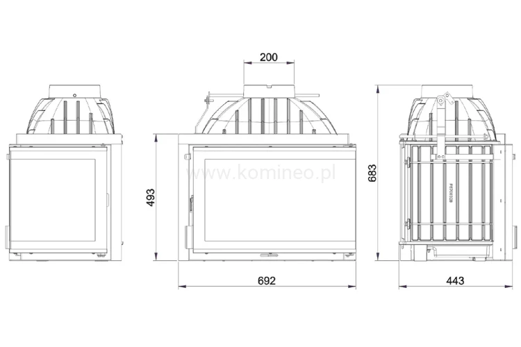 Schemat wkładu INVICTA 6273-72 szyba prawa