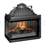 Wkład kominkowy żeliwny INVICTA 6273-73 szyba lewa - z dolotem powietrza