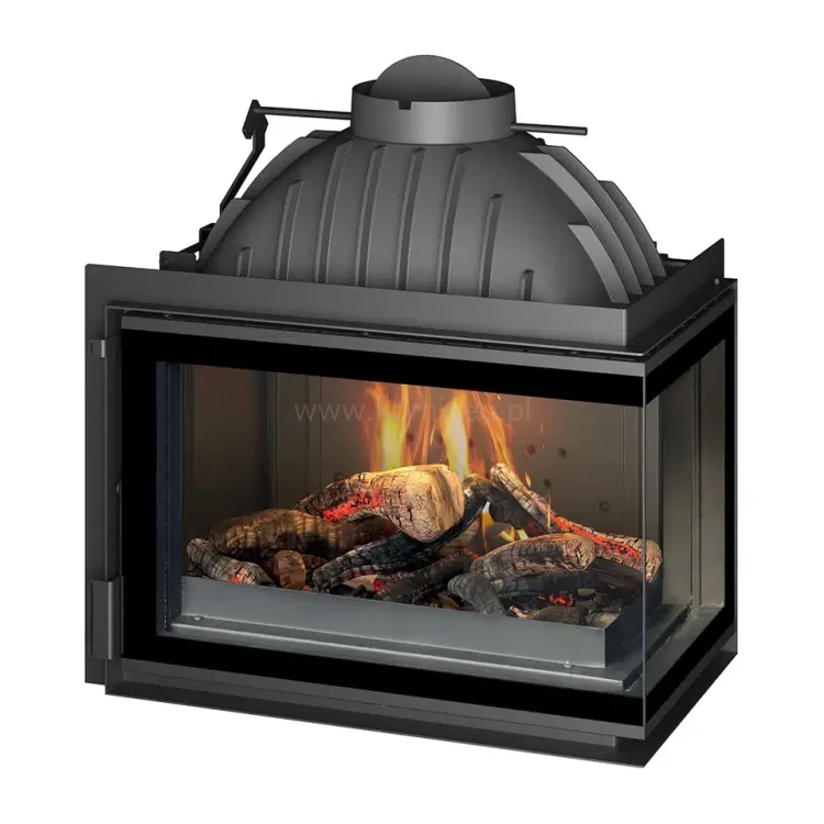 Wkład kominkowy żeliwny INVICTA 6273-72 szyba prawa - z dolotem powietrza