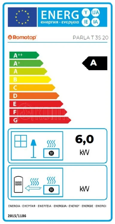 Etykieta Energetyczna pieca ROMOTOP PARLA T 3S kamień