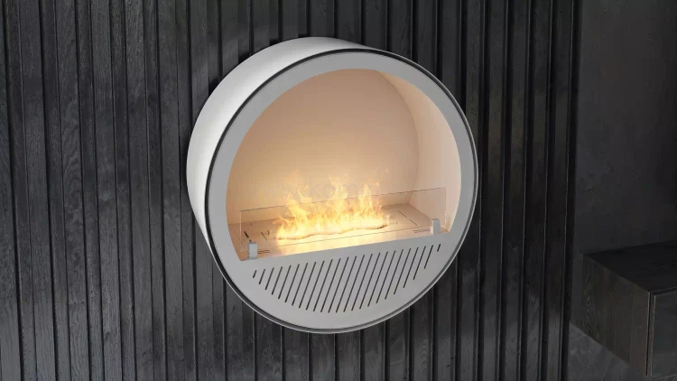 INFIRE INCYRCLE WALL SLIM LINE BIAŁY Biokominek okrągły do zawieszenia na ścianie